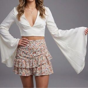 Nasty Gal- Bell Sleeve Crop Top